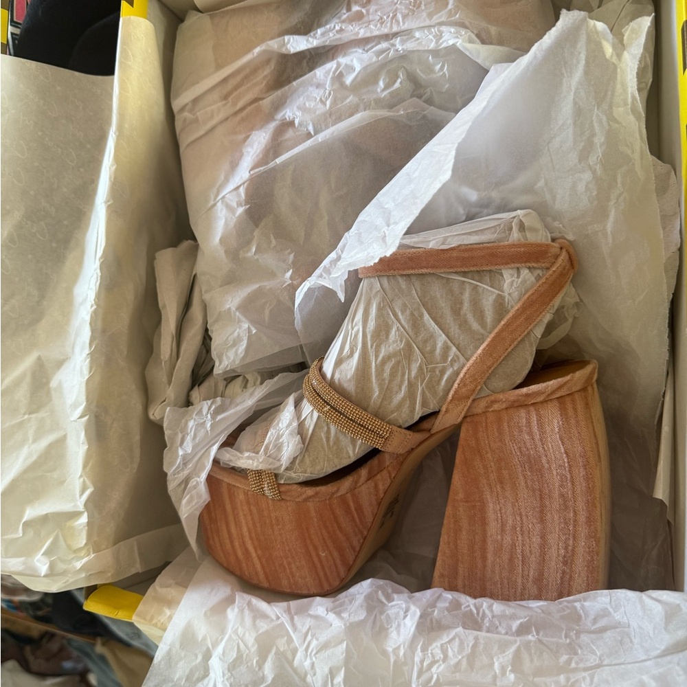 Circus NY - Nude Pink Platform Block Heel Sandals - Picture 6 of 8